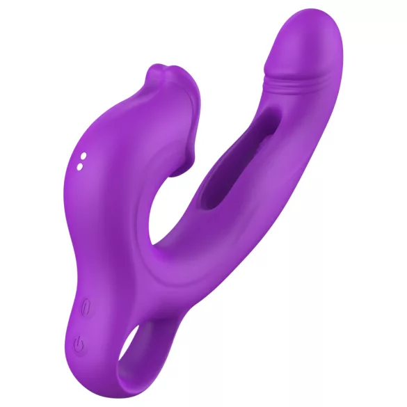 Erospace Sweet Play - vibrator pentru stimularea clitorisului cu limbă și pentru punctul G cu mișcare de înclinare (mov)