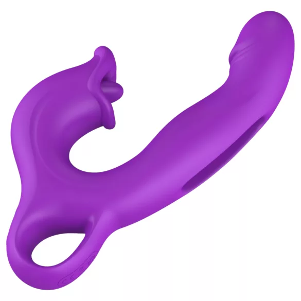 Erospace Sweet Play - vibrator pentru stimularea clitorisului cu limbă și pentru punctul G cu mișcare de înclinare (mov)