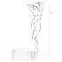 Passion BS014 - salopetă deschisă cu corset din plasă (roșu) - S-L