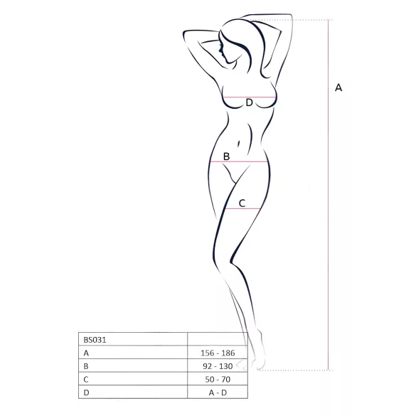 Passion - Catsuit sexy deschis - alb - mărime S-L
