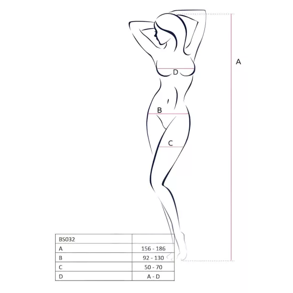 Passion - Catsuit sexy neț deschis - roșu - S-L