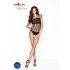 Passion BS035 - body din plasă neagră cu bretele, deschis - mărimi S-L