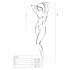 Passion BS035 - body din plasă neagră cu bretele, deschis - mărimi S-L