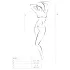 Passion - body din plasă cu bretele, decupat - alb - S-L