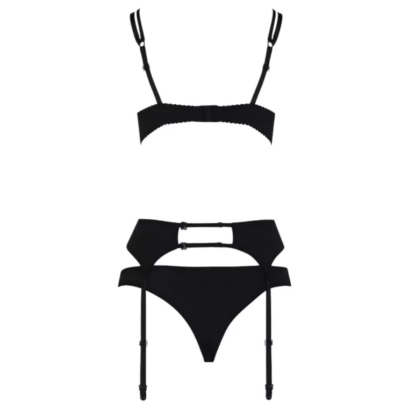 Passion Floris - set lenjerie sexy - negru - L/XL