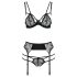 Set lenjerie Passion Floris - negru