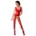 Passion BS046 - set din plasă cu model floral - roșu - S-L