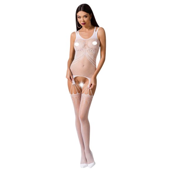 Passion BS070 - Set din plasă cu bretele duble (alb) - S-L