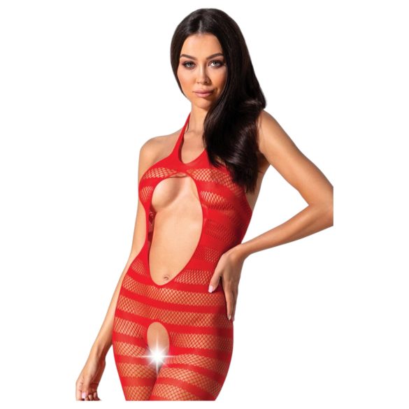 Passion BS081 - salopetă capri cu guler roșu (S-L)