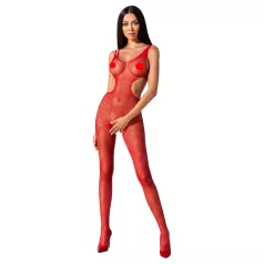   Passion - Catsuit transparent cu model mozaic, deschis - roșu - S-L