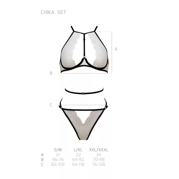 Set sutien Passion Chika (crem) - L/XL