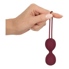   Duo de bile vaginale cu bile interne din silicon (burgundy) - ambalaj ecologic