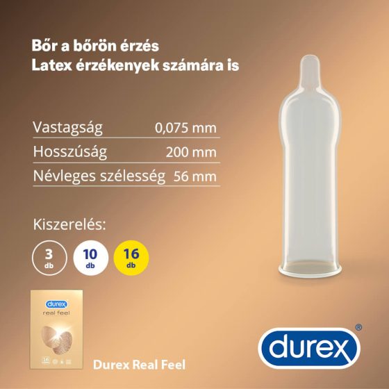 Durex Real Feel - prezervativ fără latex (16 bucăți)