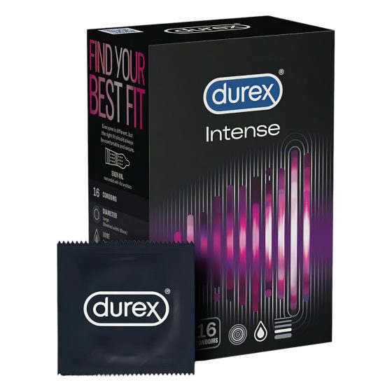 Durex Intense - prezervative cu nervuri și puncte (16 bucăți)