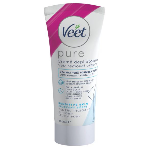 Veet Pure - cremă depilatoare pentru picioare și corp - piele sensibilă 200ml