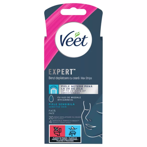 Veet Expert - benzi depilatoare gata de utilizare - piele sensibilă (20 buc)