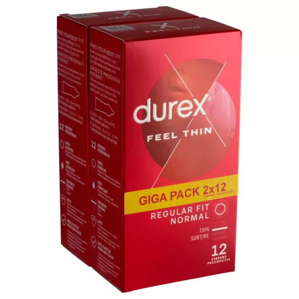 Durex Feel Thin - prezervative ultra subțiri - senzație naturală - 24 bucăți