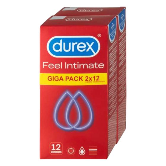 Durex Feel Intimate - pachet de prezervative cu pereți subțiri (2x12 buc)
