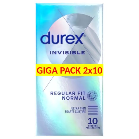 Durex - prezervative ultra-subțiri Invisible Regular Fit - 20 bucăți