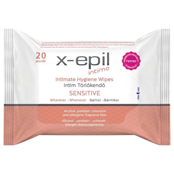 X-Epil Intimo Sensitive - șervețele intime delicate (20 bucăți)