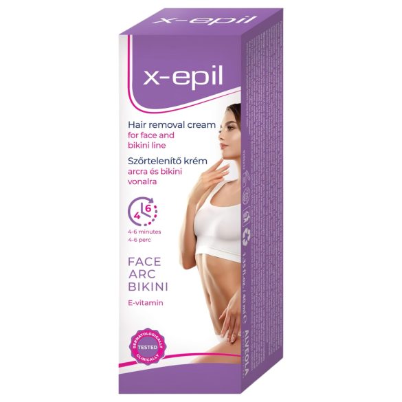 X-Epil - cremă depilatoare față/linie bikini - 40ml