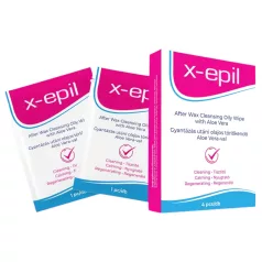   X-Epil - Șervețele pentru îndepărtarea cerii - cu ulei și Aloe Vera - 4 buc