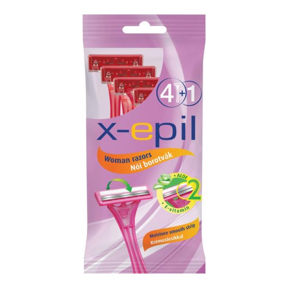 X-Epil - brici de damă de unică folosință, cu 2 lame (5 bucăți)