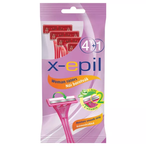 X-Epil - aparat de ras de unică folosință femei - 2 lame - 5 bucăți