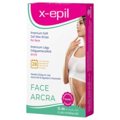 X-Epil - benzi premium cu gel (12buc) - față