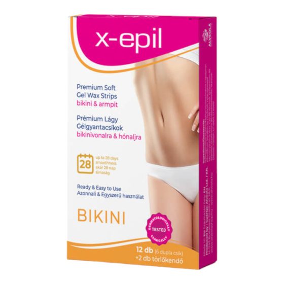 X-Epil - benzi de ceară gel premium gata de folosire 12 bucăți - bikini/axilă