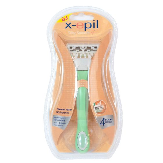 X-Epil Silky Smooth - aparat de ras feminin cu cap schimbabil (4 lame)