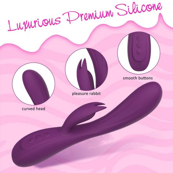 WEJOY Elise - vibrator cu baterie, impermeabil, cu un braț de stimulare clitoridiană (violet)