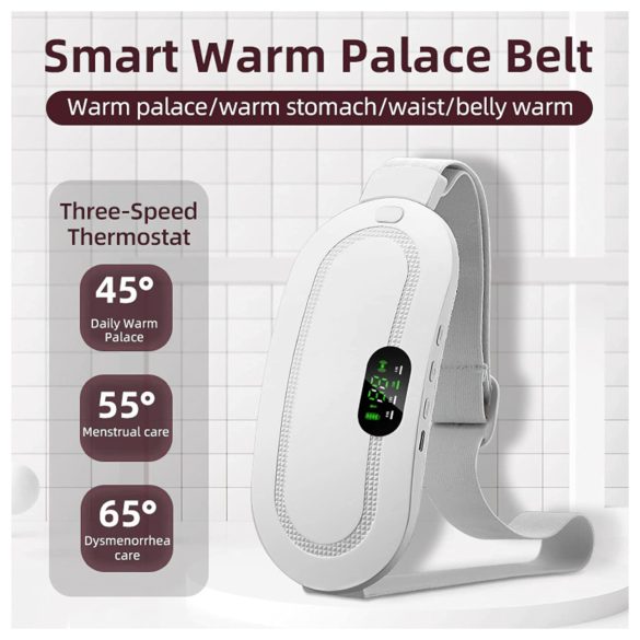EMS - centură masaj menstruală electrică - reîncărcabilă - alb