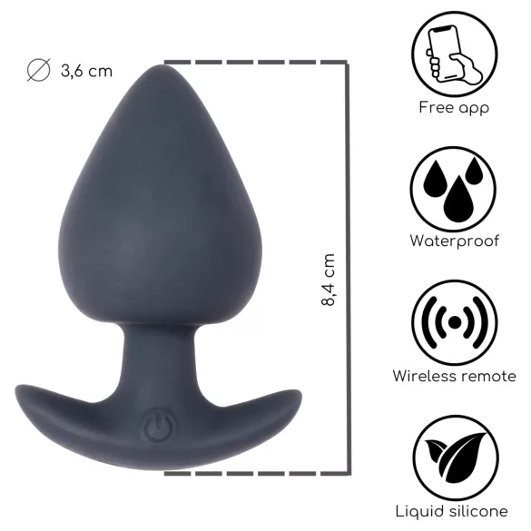 Desirel Obsidian - vibrator anal inteligent - silicon negru