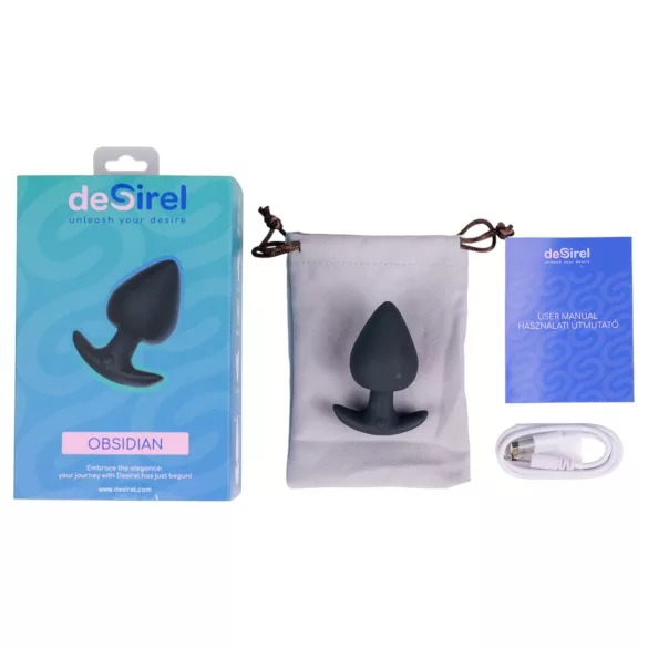 Desirel Obsidian - vibrator anal inteligent - silicon negru