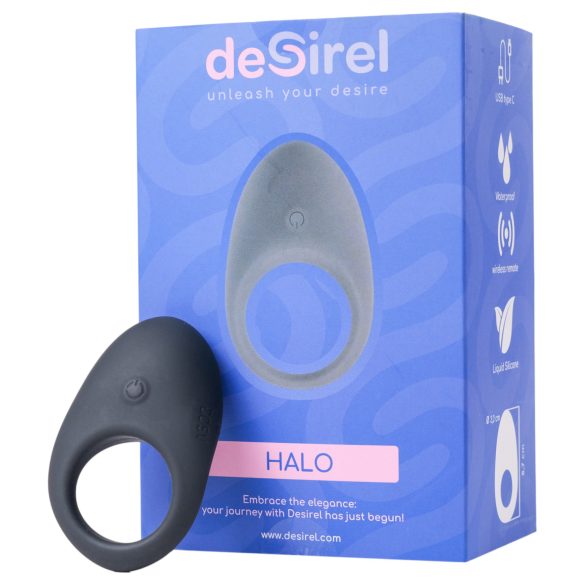 Desirel Halo - inel pentru penis cu vibrații inteligente - silicon negru