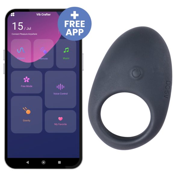 Desirel Halo - inel pentru penis cu vibrații inteligente - silicon negru