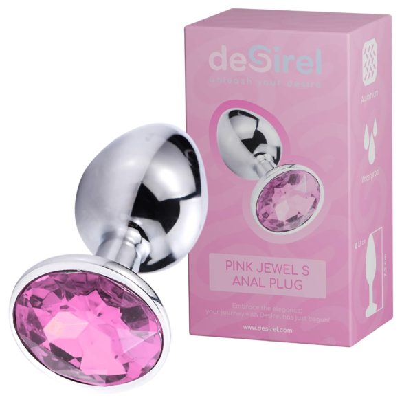 Desirel Pink Jewel S - dop anal (argintiu-roz)