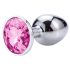 Desirel Pink Jewel S - dop anal (argintiu-roz)