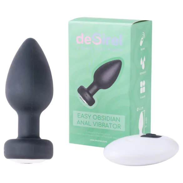 Desirel Easy Obsidian - vibrator anal wireless reîncărcabil - negru