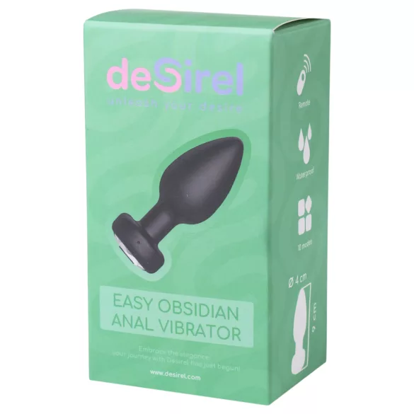 Desirel Easy Obsidian - vibrator anal wireless reîncărcabil - negru