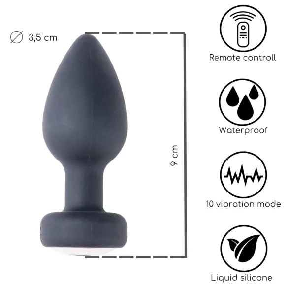 Desirel Easy Obsidian - vibrator anal wireless reîncărcabil - negru