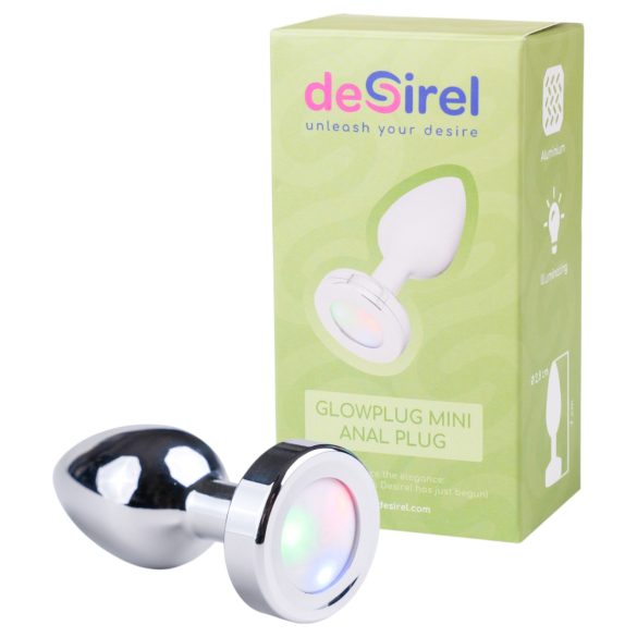 Desirel GlowPlug - plug anal luminos - mic (argintiu)