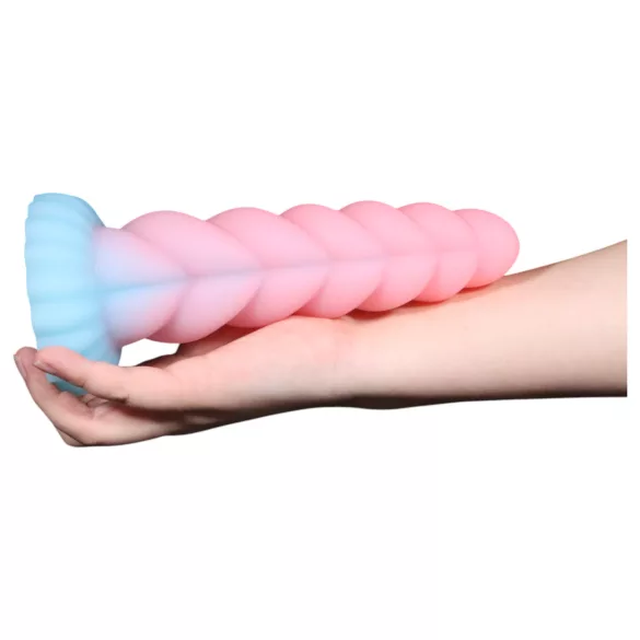 OgazR - dildo unicorn strălucitor - 22cm - curcubeu