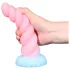 OgazR - dildo unicorn strălucitor - 22cm - curcubeu