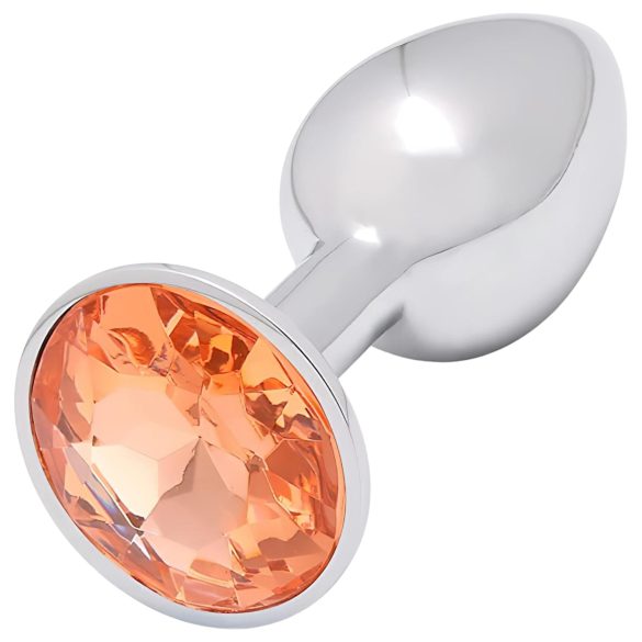 Sunfo - plug anal metalic cu piatră aurie - argintiu