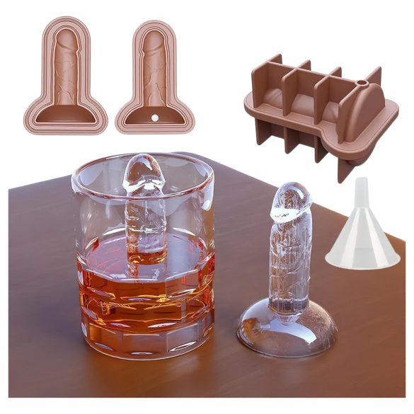 Formator cuburi gheață dildo (albastru)