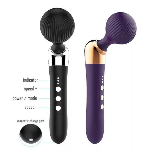 Curbat - vibrator masaj - reîncărcabil - negru