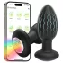 Desirel - Buttplug anal vibrator cu vibrații, cu LED multicolor - controlat prin aplicație, 10 moduri de vibrație (negru)
