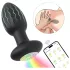 Desirel - Buttplug anal vibrator cu vibrații, cu LED multicolor - controlat prin aplicație, 10 moduri de vibrație (negru)